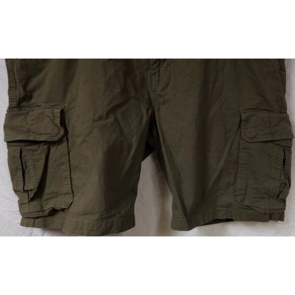 Mutual Weave Mens 48x11 Green Stretch Belted Heavyweight Canvas Cargo Shorts - Picture 5 of 12